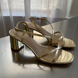 Via Spiga Gold Roslyn Womens Block Heel Sandal - Never Been Worn!